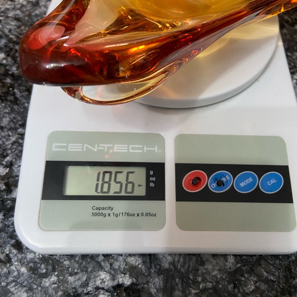 VTG Mid Century Murano Style Trinket Dish Or Ashtray Golden Amber Yellow Retro - Picture 14 of 17